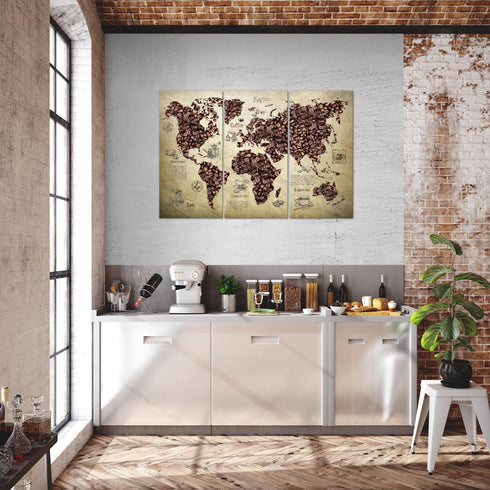 Wandbilder Wohnzimmer XXL Küche Kaffee Moderne Bilder Weltkarte